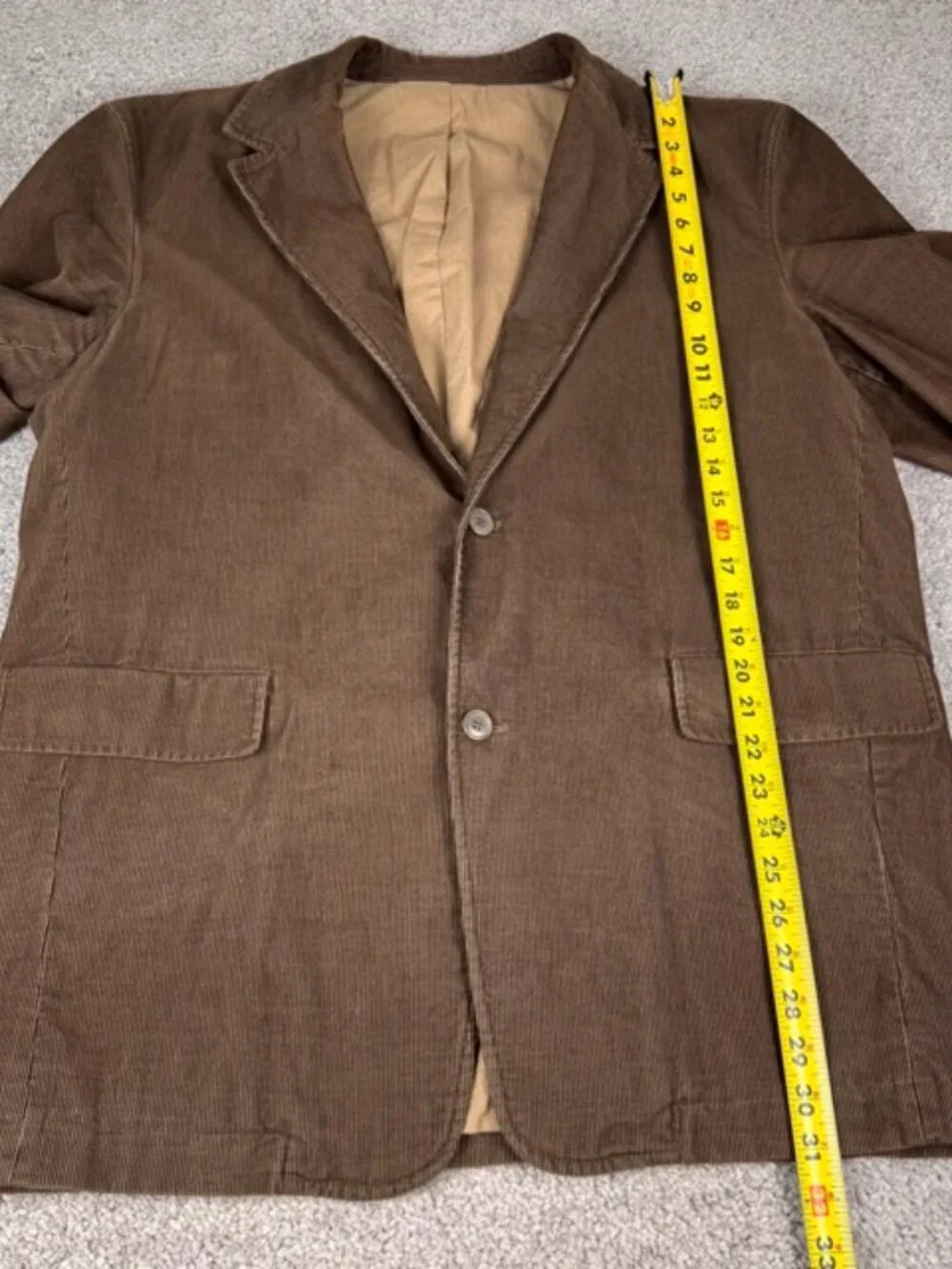 Vintage J Crew Cord Blazer Men's XL Brown Corduroy Sport Coat Jacket 65760